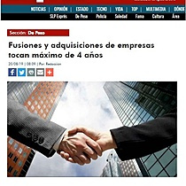 Fusiones y adquisiciones de empresas tocan mximo de 4 aos